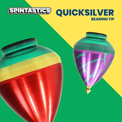 Vista 4 de Spintastics Quicksilver Hybrid Bearing Spin Top - Punta de rodamiento (rojo y verde)