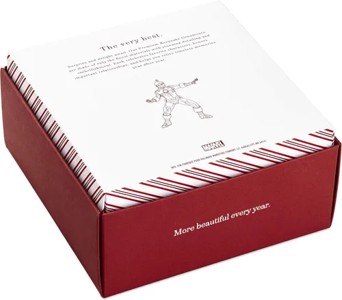 Vista 4 de Hallmark Keepsake Adorno de Navidad 2019 con fecha de año Marvel Iron Man, Metal