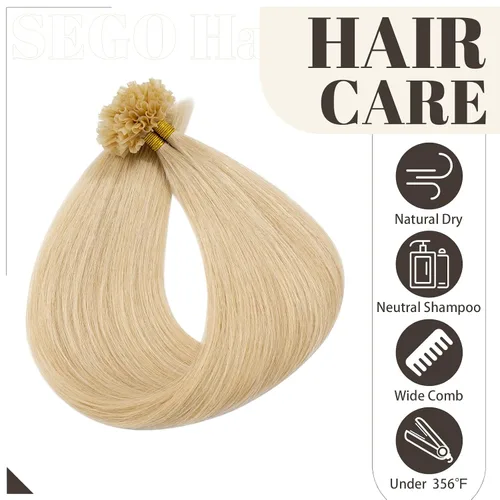 Vista 67 de SEGO Extensiones de cabello humano con micro cuentas, extensiones de cabello humano con micro bucle, lacio, natural, fusión fría, 1.76 oz/paquete