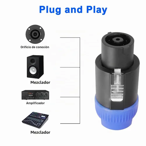 Vista 6 de MEIRIYFA Enchufe de conector Speakon de 8 polos, NL4 Speak-On de 8 pines macho de audio de bloqueo giratorio y adaptador de enchufe de montaje