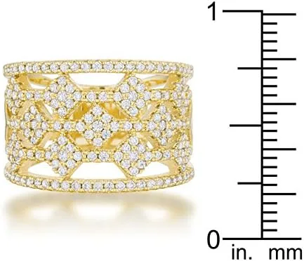 Vista 4 de Kate Bissett Marlene - Anillo de cóctel de oro de 14 quilates con circonita cúbica de 0,6 quilates