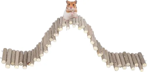 Vista 12 de Juguetes de hámster, flexible de madera para hámster, valla de puerta, juguetes para masticar, decoración de pie para escalada de jerbo, chinchilla