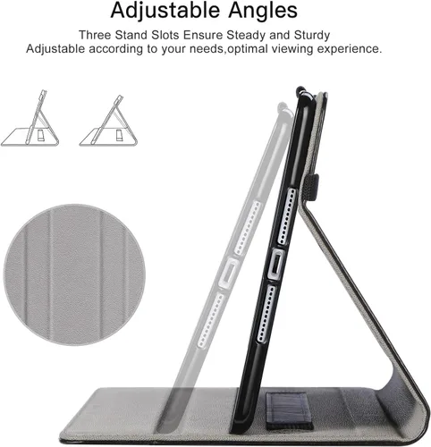 Vista 4 de Funda para iPad mini 5 2019/Mini 4 3 2 1 de 7.9 pulgadas, Cubierta Folio de Soporte de Cuero PU Premium con función de encendido y apagado