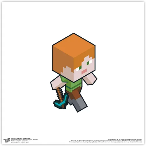 Vista 9 de Trends International Gallery Pops Minecraft - Arte isométrico de Alex para pared, versión enmarcada negra, 12 x 12 pulgadas