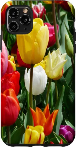 Vista 13 de Funda botánica para iPhone 17 con flores coloridas y tulipanes para amantes de las plantas
