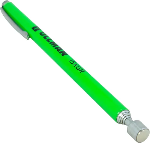 Vista 2 de Ullman Devices No.15XGR Herramienta magnética de bolsillo súper resistente, verde neón, 5-7/8 pulgadas a 25-9/16 pulgadas, eleva 1-1/2 libras