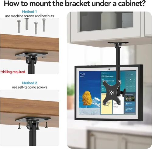 Vista 5 de Almoz - Soporte para debajo del gabinete para Echo Show 15/21, montaje de Altura-Negro