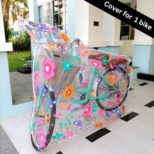 Vista 5 de Funda para bicicleta, bonita funda transparente para almacenamiento al aire libre, impermeable, material Ripstop resistente, protección para todo
