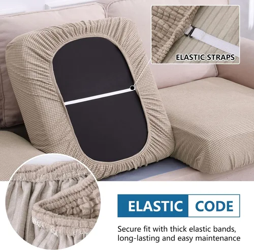 Vista 97 de hyha Fundas impermeables para sofá seccional, fundas de cojín Beige