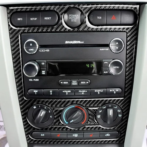 Vista 4 de Adhesivo de cubierta para panel de control del aire acondicionado del automóvil para Ford Mustang GT Shelby 2005 2006 2007 2008 2009 Accesorios