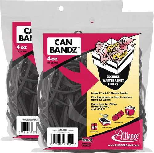 Vista 5 de Alliance Rubber Can Bands 07810 50 gomas elásticas negras de 7 x 12 pulgadas, Negro