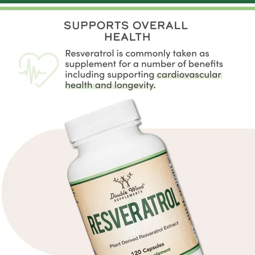 Vista 3 de Suplemento de resveratrol de 500 mg por porción, 120 cápsulas