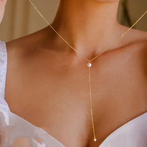 Vista 3 de Collares de perlas para mujer, Latón, No es una piedra preciosa