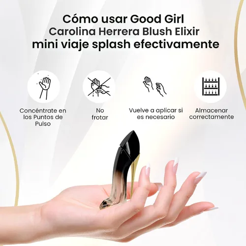 Vista 3 de Good Girl Blush Elixir por Carolina Herrera Perfume para mujer, Mini Travel EDP Splash 0.24 oz