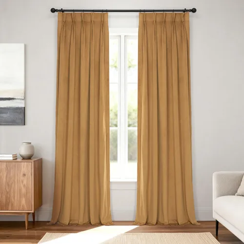 Vista 15 de HPD Half Price Drapes Cortinas Opacas de Terciopelo - 84 Pulgadas de Largo 1 Panel Cortina Opaca Signature Plisada para Sala de Estar y Dormitorio