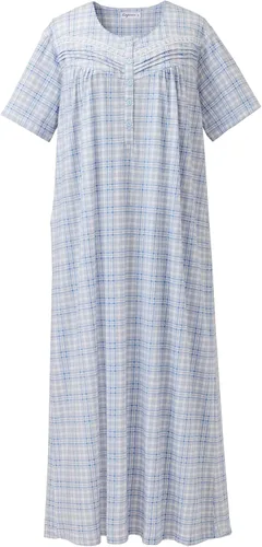 Vista 26 de Keyocean - Camisones para mujer, suaves, 100% algodón, mangas cortas, cómodas, camisolas de dormir para damas Floral azul