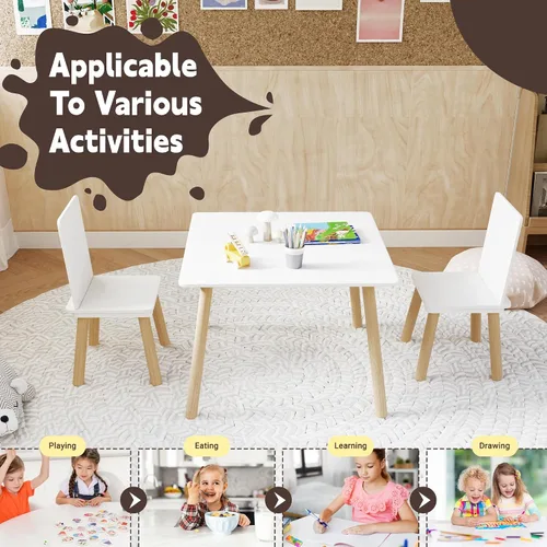 Vista 5 de Juego de mesa y 2 sillas para niños, 3 piezas juego de mesa y silla para niños, juegos de mesa y sillas para niños, mesa de juego para niños