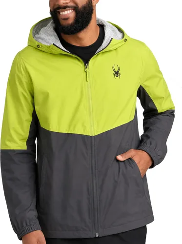 Vista 13 de Spyder Chaqueta impermeable para hombre - Cortavientos con capucha ligera e Negro