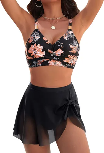 Vista 10 de Blooming Jelly Bikini de cintura alta para mujer con control de abdomen de Bandera estadounidense