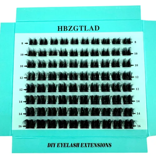 Vista 12 de Mezcla de pestañas postizas 3D esponjosas de un solo racimo, abanicos de volumen, pestañas individuales segmentadas naturales para extensión
