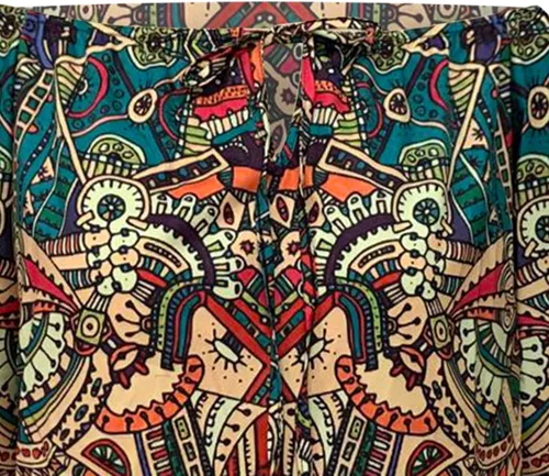 Vista 5 de Blusas y tops para mujer, estilo bohemio, con hombros descubiertos, ropa holgada con estampado africano, para mujer