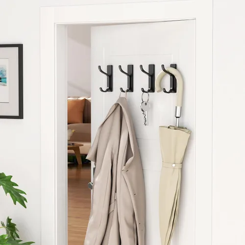 Vista 9 de pickpiff Ganchos adhesivos de pared para colgar en la puerta, gancho de metal para colgar toallas, bolso, bata, mochila, chaqueta, ropa, para baño
