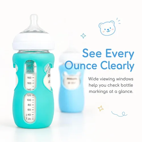 Vista 8 de Fundas de silicona para biberones Philips Avent, para biberones naturales de Philips Avent, soporte antirotura para biberones de vidrio Avent, 8