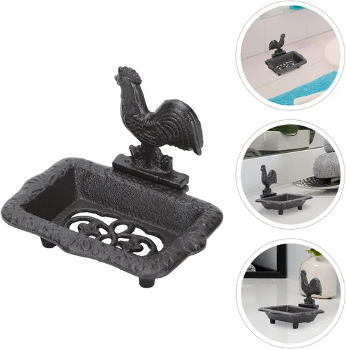 Vista 7 de NUOBESTY Antique Iron Wrought Soap Container Decorative Soap Box Retro Style for Home Bathroom Shower Holder