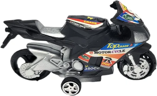 Vista 8 de AMERICAN WIT Paquete de 12 motos de tracción (4,25 pulgadas) 12 bicicletas, varios colores: rojo, negro y azul. Plástico