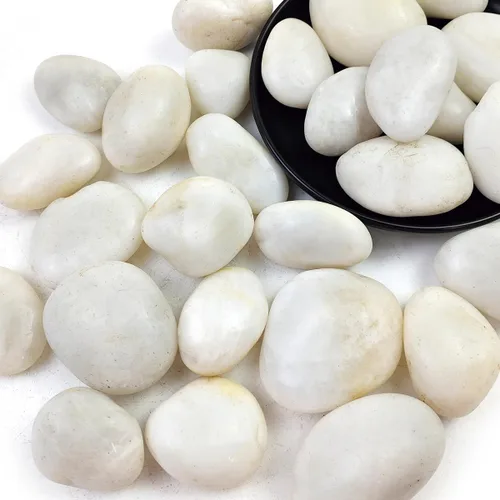 Vista 7 de Rocas de río negras naturales - guijarros decorativos pulidos de 5LB, 2-3 pulgadas, piedras negras para paisajismo, rocas de río naturales