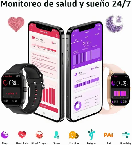 Vista 4 de Smart Watch, GPS & Free Maps, 1.96" HD Screen, AI, Bluetooth Call & Text