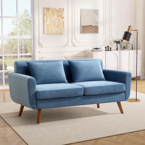 Vista 26 de Tbfit Sofá en Forma de L, Sofás Seccionales Modernos de Mediados de Siglo de 80" de Ancho, Sofás de 3 Plazas con Chaise Lounge Amplio, Sofá Beige