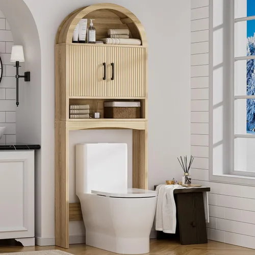 Vista 19 de Spurgehom Over Toilet Storage Cabinet, Bathroom Arch Organizer,Wood Madera