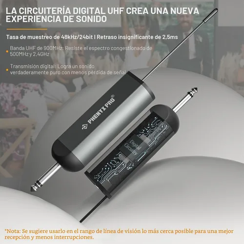 Vista 2 de Phenyx Pro PDP-1-1B Sistema de micrófono digital único/solapa/Lavalier Transmisor Bodypack, mini receptor, 15 canales, voces manos libres
