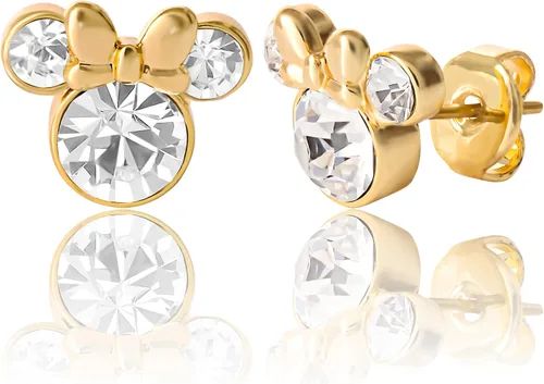 Vista 11 de Minnie Mouse Birthstone Stud Earrings Official License Cristal transparente de abril
