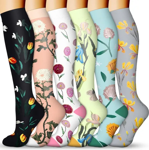 Vista 32 de Calcetines de compresión para mujeres y hombres 15-20 mmHg, mejores para uso médico, enfermería, para correr, atletismo, varices, viajes
