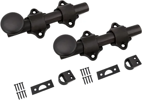Vista 14 de QCAA Perno de puerta holandés de latón macizo, 12 pulgadas, negro mate, fabricado en Taiwán, 1 paquete