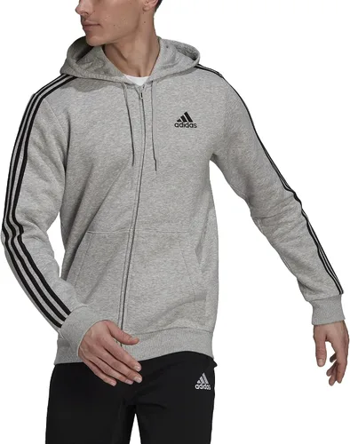 Vista 7 de adidas Sudadera con capucha Essentials de forro polar con 3 rayas y cremallera completa