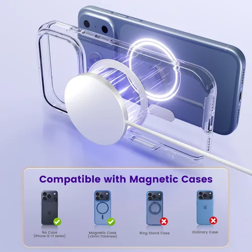 Vista 4 de Cargador inalámbrico magnético de 25 W: almohadilla de carga rápida para iPhone 17, 16, 15, 14, 13, 12 Pro Max, Samsung Galaxy S26 S25, Google Pixel
