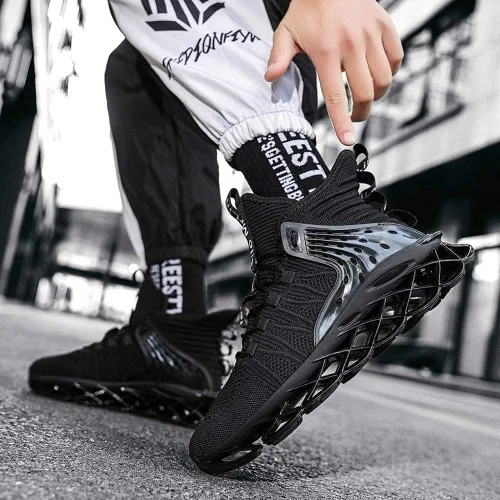 Vista 5 de Hello MrLin Men's Running Shoes Non Slip Athletic Tennis Walking Blade Type Sneakers Hip Hop