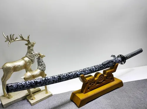 Vista 4 de Katana hecha a mano, samurai japonés, espiga completa, alto rendimiento