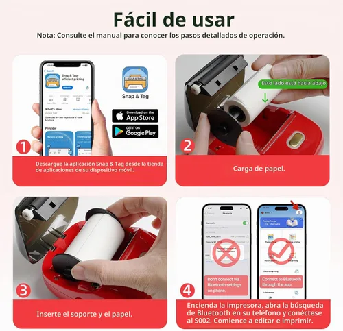 Vista 8 de ORGSTA Impresora de etiquetas adhesivas, 300DPI Ultra-Clear Mini Portable Sticker Maker S002