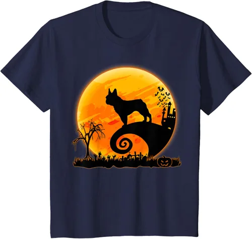 Vista 57 de Camiseta divertida de disfraz de Halloween para perro y luna de Bulldog francés, Negro, S