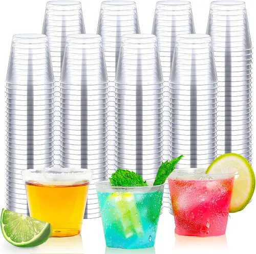 Vista 10 de Byvivace 1000 unidades de vasos de chupito de 1 oz de plástico duro transparente - Mini vasos de chupito para Tequila, Whisky, Vodka y Licor, Vaso