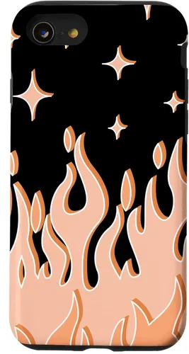 Vista 18 de Funda Gótica Pastel para iPhone 16 con diseño de llama naranja