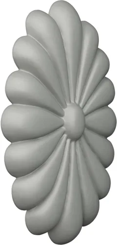 Vista 2 de Ekena Millwork ROS04MA Madrid Roseta ovalada, 4 3/8"W x 6 3/4"H x 3/4"P, imprimado