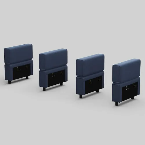 Vista 29 de Belffin Módulo modular de respaldo para sofá seccional para sofá seccional apoyabrazos/respaldo (juego de 4) terciopelo negro