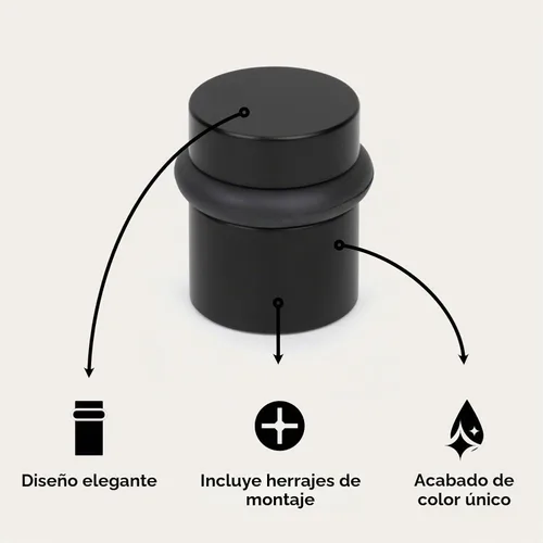 Vista 2 de Mega Handles Tope para puerta de piso, color negro mate