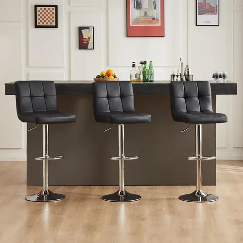 Vista 6 de DUMOS Set of 2 Counter Height Bar Stools, 24 Inch Saddle Bar Chairs
