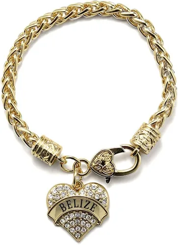 Vista 247 de Inspired Silver - Pulsera de oro con dije de corazón pavé con circonitas cúbicas